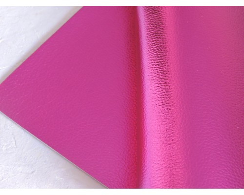 Кожзам текстурный металлик, цв. фукси