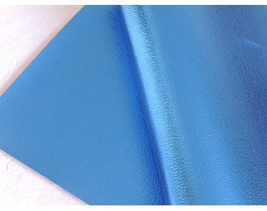 Кожзам текстурный металлик, цв. синий