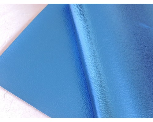 Кожзам текстурный металлик, цв. синий