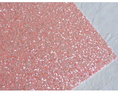 Кожзам "Пайетки пастель",  цв. розовый персик