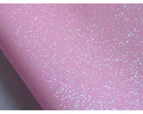 Кожзам с перламутровыми блестками, цв. розовый - 1лист