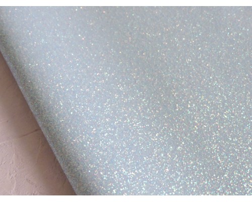 Кожзам с перламутровыми блестками, цв. голубой - 1 лист