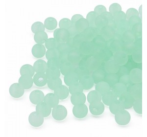 Бусины пластиковые, полупрозрачные, матовые 6 мм, цв., мятный - 1 уп. 20 гр,(170 шт.(+/-10)