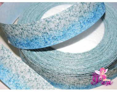 Репсовая лента с рисунком 25 мм, "Зимний рисунок" - 1м