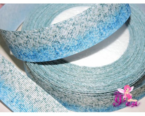 Репсовая лента с рисунком 25 мм, "Зимний рисунок" - 1м