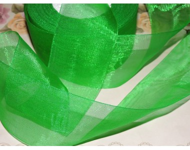 Органза однотонная 50 мм, цв. зеленый - 1 м