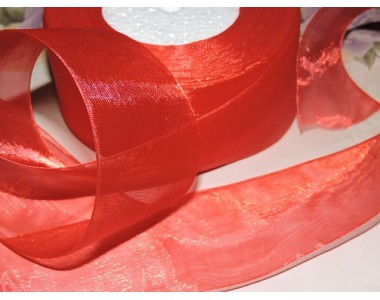 Органза однотонная 50 мм, цв.  красный - 1 м