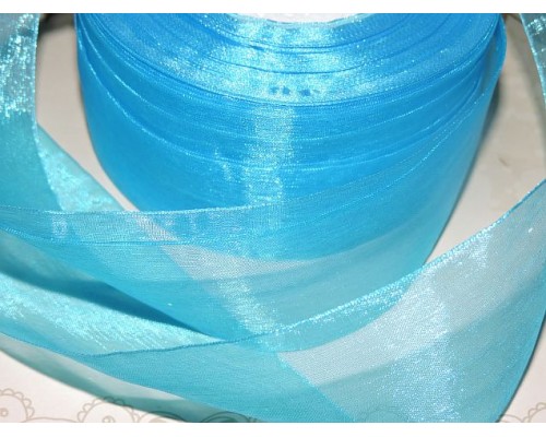 Органза однотонная 50 мм, цв. голубой - 1 м
