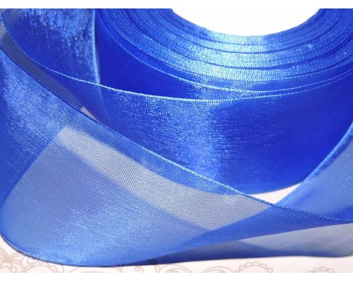 Органза однотонная 50 мм, цв.  синий - 1 м