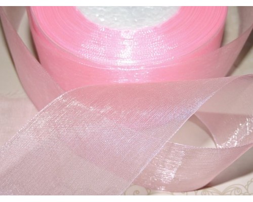 Органза однотонная 50 мм, цв. розовый - 1 м