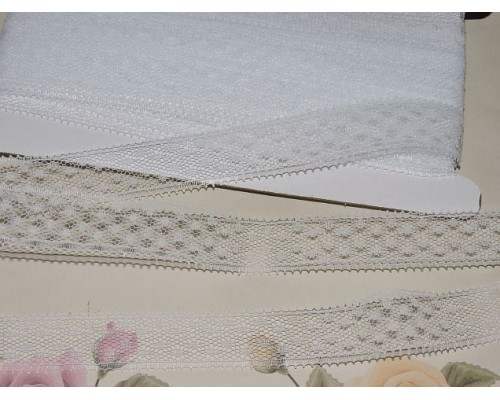 Кружево-капрон 16 мм, цв. белый - 1м