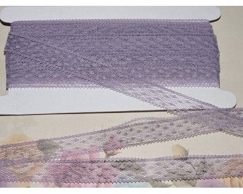 Кружево-капрон 16 мм, цв. сиреневый  - 1м