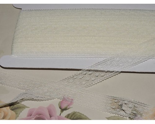 Кружево-капрон 16 мм, цв. кремовый  - 1м