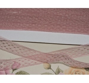 Кружево-капрон 16 мм, цв. пыльная роза  - 1м