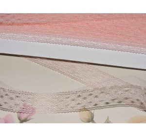 Кружево-капрон 16 мм, цв. персиково-розовый - 1м