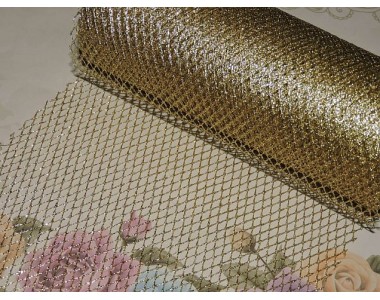 Сетка декоративная 15 см, цв. золото - 1 м