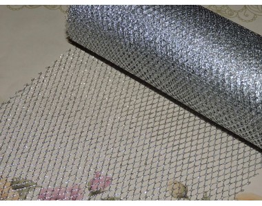 Сетка декоративная 15 см, цв. серебро - 1 м