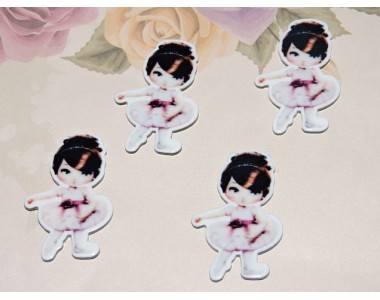 Кабошон-вырубка "Девочка балерина" 35*20 мм -1 шт