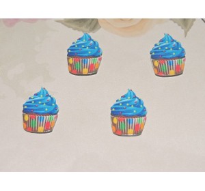 Кабошон-вырубка "Кексик синий " 15*20мм -1 шт