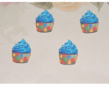Кабошон-вырубка "Кексик синий " 15*20мм -1 шт