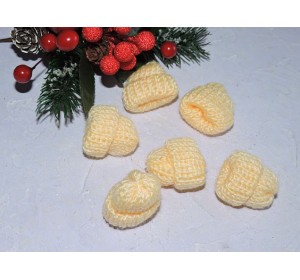 Шапочка вязаная 3,5*3,5 см, цв. бежевый - 1 шт.