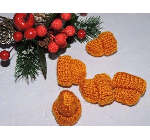 Шапочка вязаная 3,5*3,5 см, цв. коричневый - 1 шт.