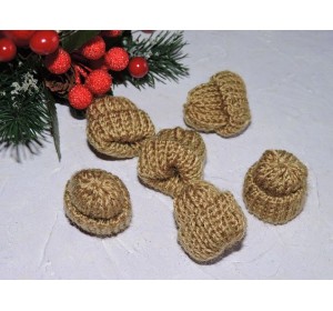 Шапочка вязаная 3,5*3,5 см, цв. хаки - 1 шт.