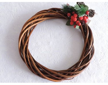 Венок из лозы 25 см, цв. шоколадный - 1 шт.