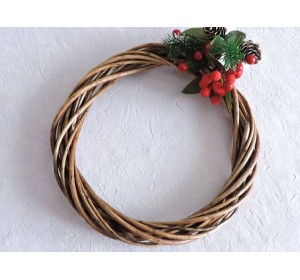 Венок из лозы 25 см, цв. коричневый - 1 шт.