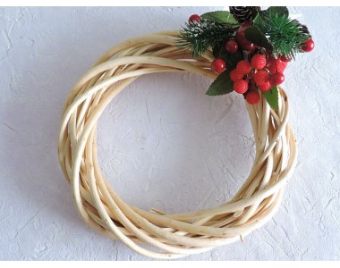 Венок из лозы 20 см, цв. натуральный - 1 шт.