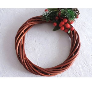 Венок из лозы 20 см, цв. коричневый - 1 ш