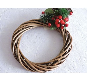 Венок из лозы 20 см, цв. коричневый 2 - 1 ш