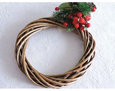 Венок из лозы 20 см, цв. коричневый 2 - 1 ш