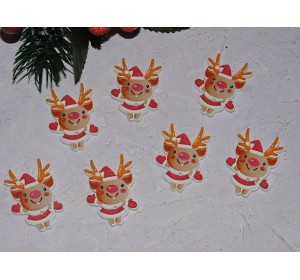 Фигурка из фанеры 24*35 мм "Олень новогодний" - 1 шт.