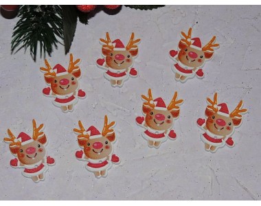Фигурка из фанеры 24*35 мм "Олень новогодний" - 1 шт.