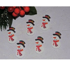 Фигурка из фанеры 19*36 мм "Снеговик" - 1 шт.