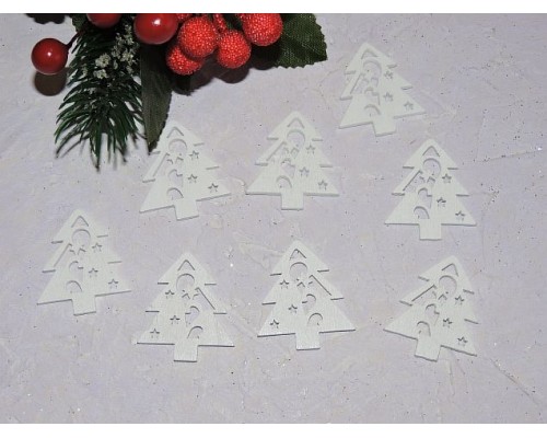 Фигурка из фанеры 30*34 мм "Елочка белая" - 1 шт.