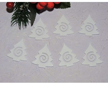 Фигурка из фанеры 32*35 мм "Елочка белая" - 1 шт.