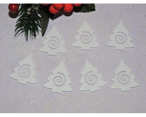 Фигурка из фанеры 32*35 мм "Елочка белая" - 1 шт.