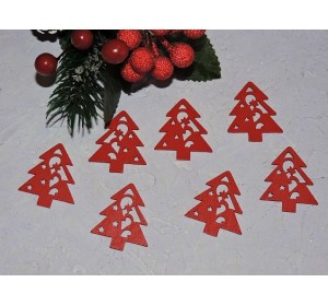 Фигурка из фанеры 30*34 мм "Елочка красная" - 1 шт.