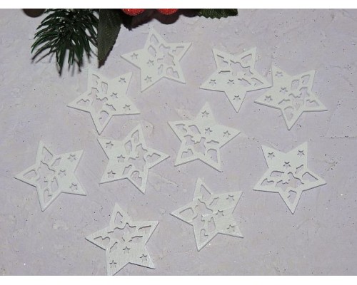 Фигурка из фанеры 32 мм "Звездочка белая" - 1 шт.