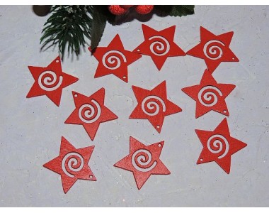 Фигурка из фанеры 30 мм "Звездочка красная" - 1 шт.