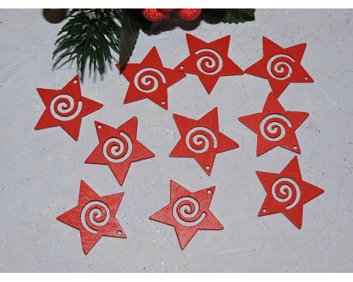 Фигурка из фанеры 30 мм "Звездочка красная" - 1 шт.