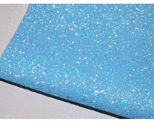 Кожзам "Пайетки", цв. голубой  2