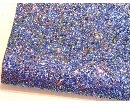 Кожзам "Пайетки", цв. синий 2