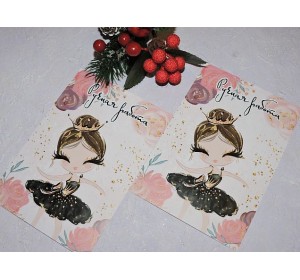 Карточка (подложка-открытка) 10*14 см "Ручная работа - балерина 2" - 1 шт