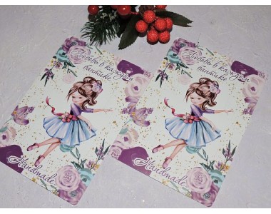 Карточка (подложка-открытка) 10*14 см "Любовь в каждом бантике 2" - 1 шт. 