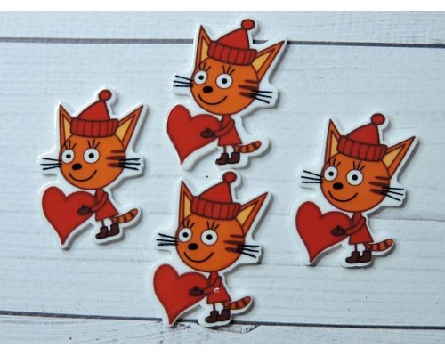 Кабошон-вырубка "Три кота" 2,5*3,6 см - 1 шт.