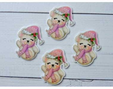 Кабошон-вырубка "Мишка" 2,7*3,5 см - 1 шт.