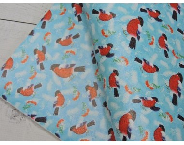 Кожзам "Снегирь" - 1 лист.